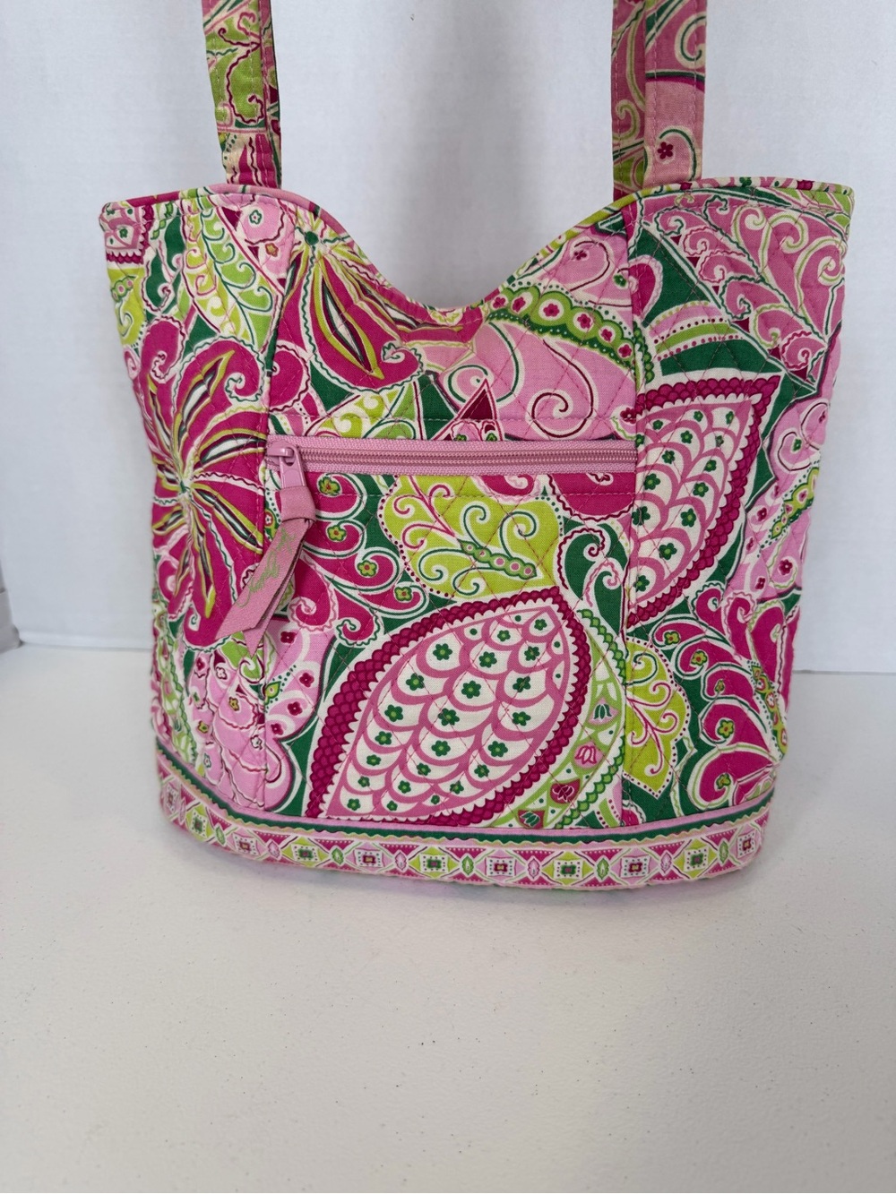 Vera Bradley Pinwheel Pink Shoulder Bag Retired Paisley Floral